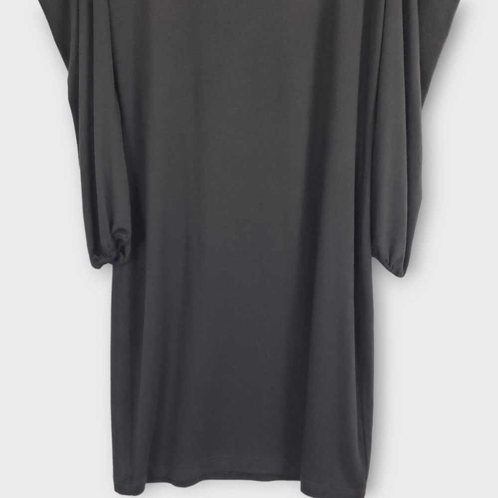 Torn by Ronny Kobo Black Puff Shoulder Mini T Shirt Dress Medium - Picture 4 of 13